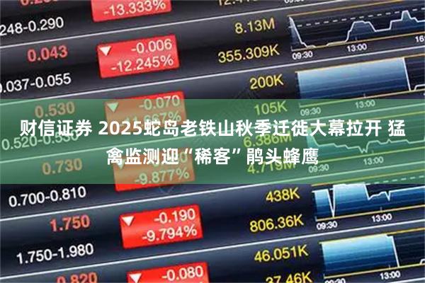 财信证券 2025蛇岛老铁山秋季迁徙大幕拉开 猛禽监测迎“稀客”鹃头蜂鹰